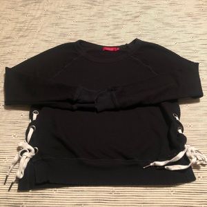 Philanthropy Black Side Lace up Sweatshirt